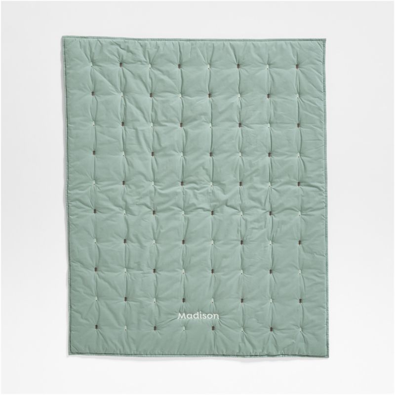 Puffy Down Tree Icon Green Kids Throw Blanket - Image 1