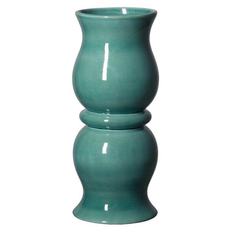 Emissary Home and Garden Baluster Floor Vase Color: Teal - Image 0