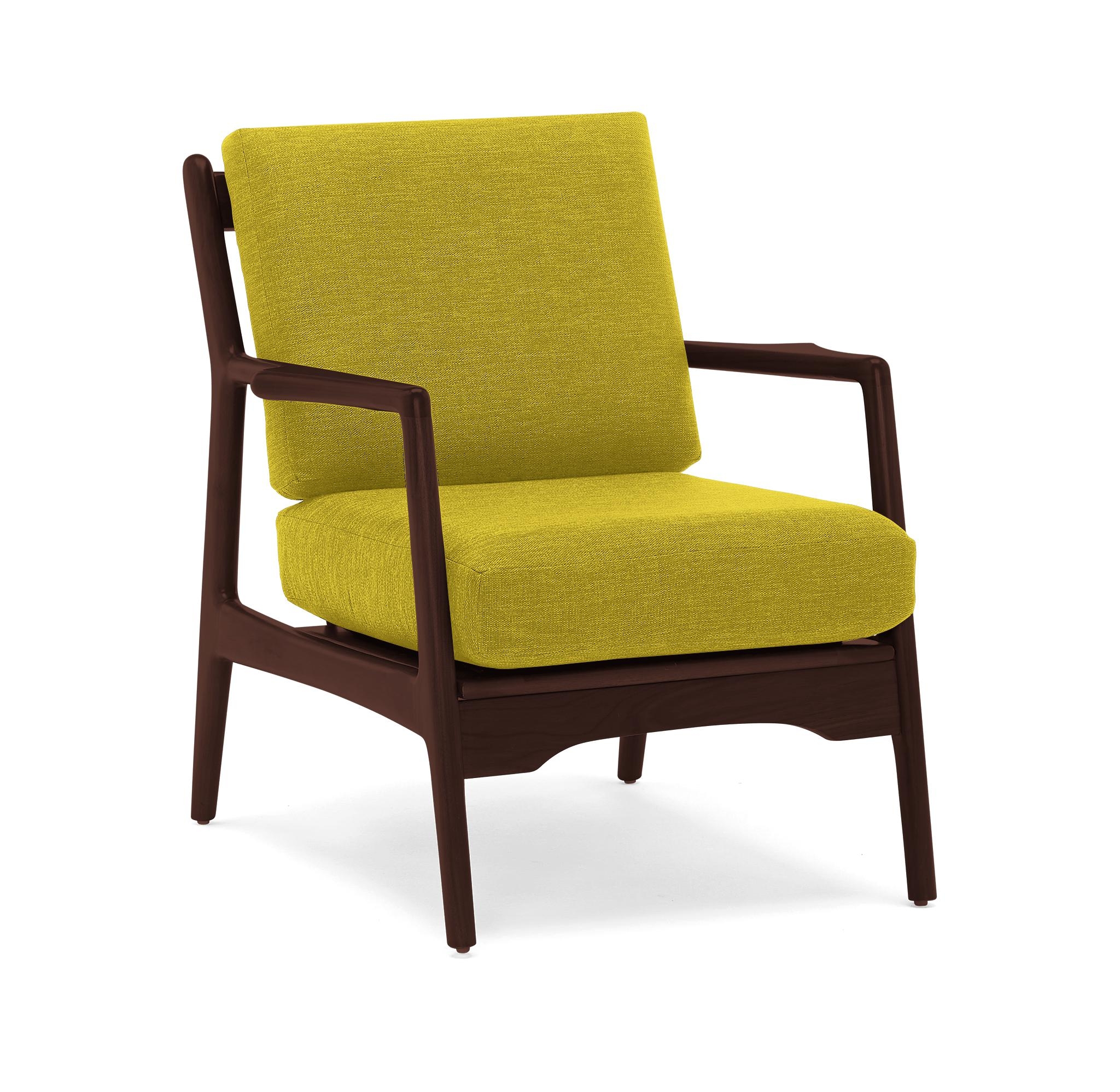 Yellow Collins Mid Century Modern Chair - Bloke Goldenrod - Walnut - Image 1