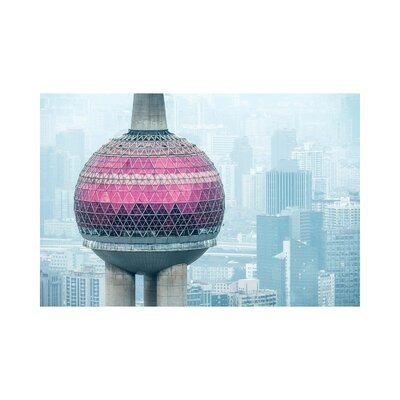 Aerial View Of The Oriental Pearl Tower, Shanghai, China - Wrapped Canvas Print - Image 0