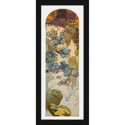 Stained Glass Box For The Fouquet Jewelry Store By Alphonse Mucha, Framed Wall Art, 20"X47", Ready To Hang - Image 0