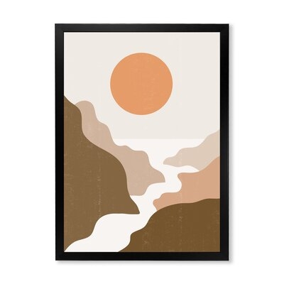 FDP35631_Lanscape With Full Moon In Terracotta Tones - Modern Canvas Wall Art Print - Image 0
