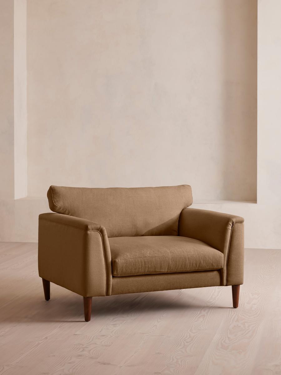 Reya Loveseat, Linen, Ochre, US - Image 0