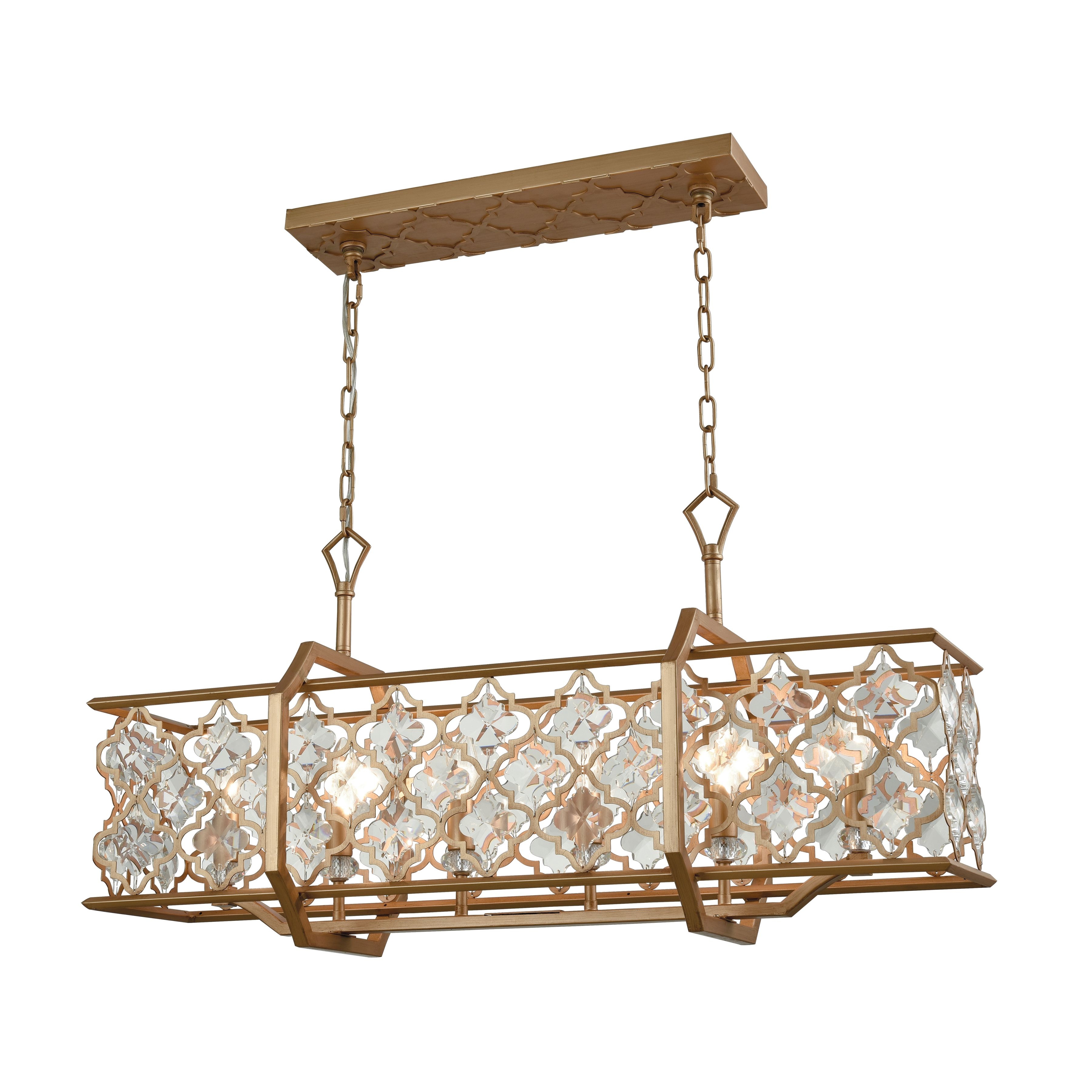 Armand 35'' Wide 6-Light Linear Chandelier - Matte Gold - Image 0