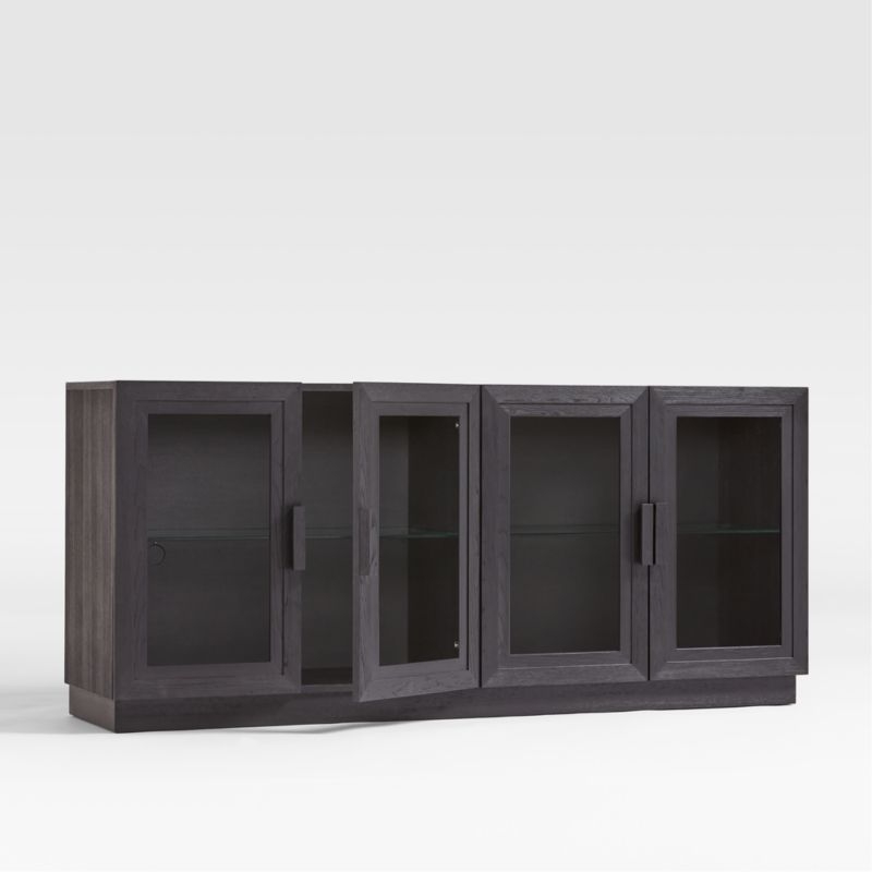 Calypso 72" Black Wood Storage Media Console - Image 3