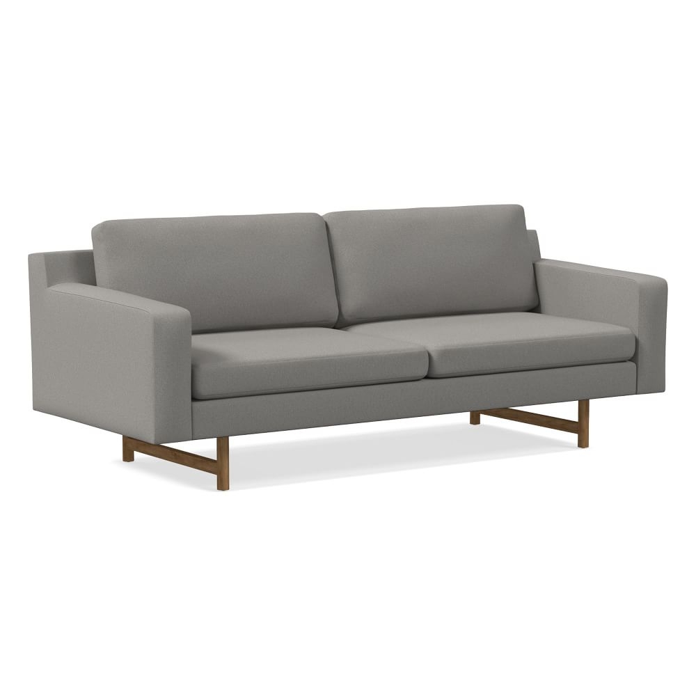 Eddy 82" Sofa, Poly, Performance Washed Canvas, Storm Gray, Almond - Image 0