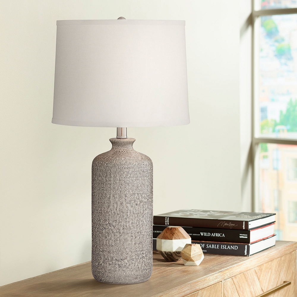 Pacific Coast Lighting Chinon 26" High French Gray Ceramic Table Lamp - Image 0