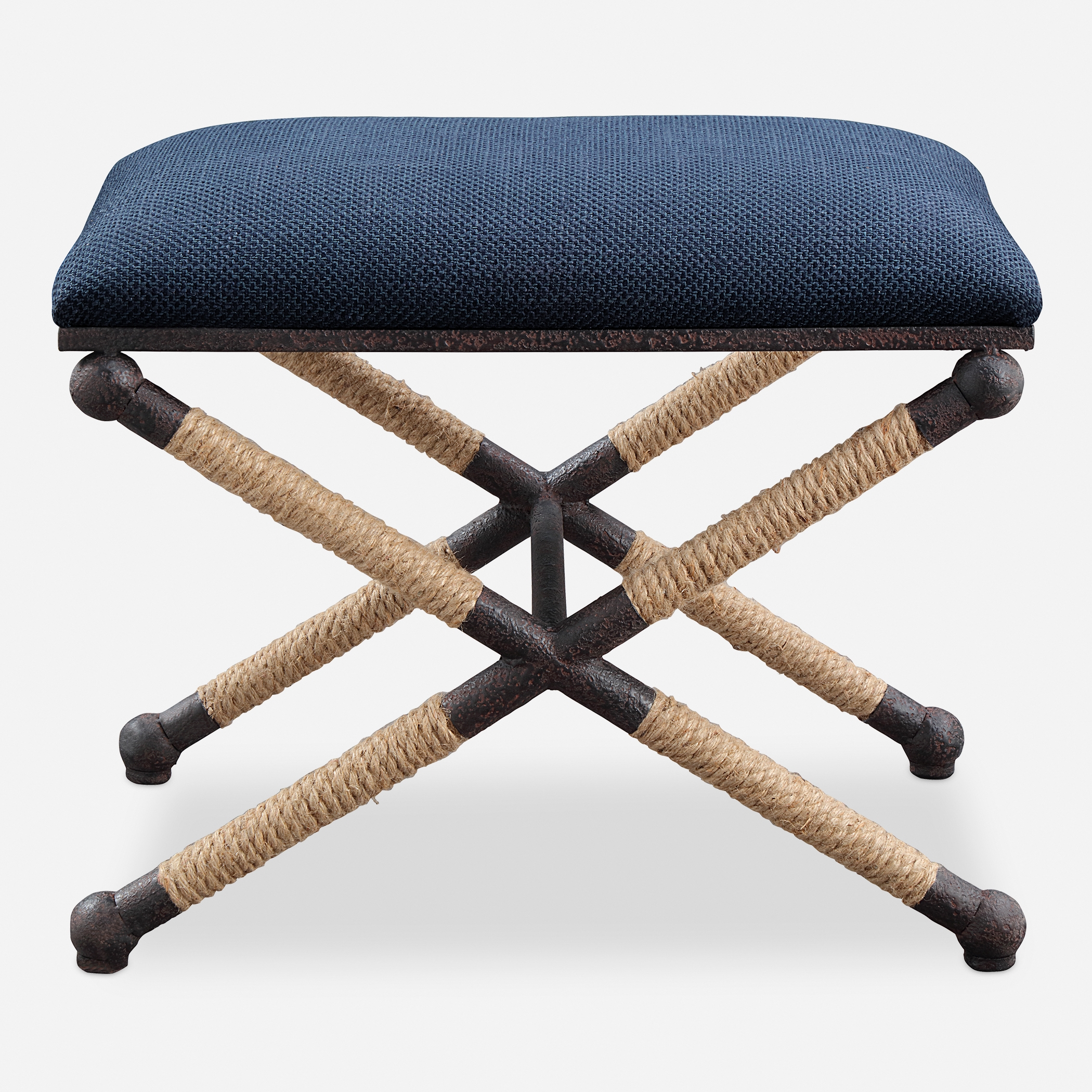 Firth Small Navy Fabric Bench - Image 0