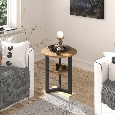19.29 Round End Tables With Storage Shelf" - Image 0