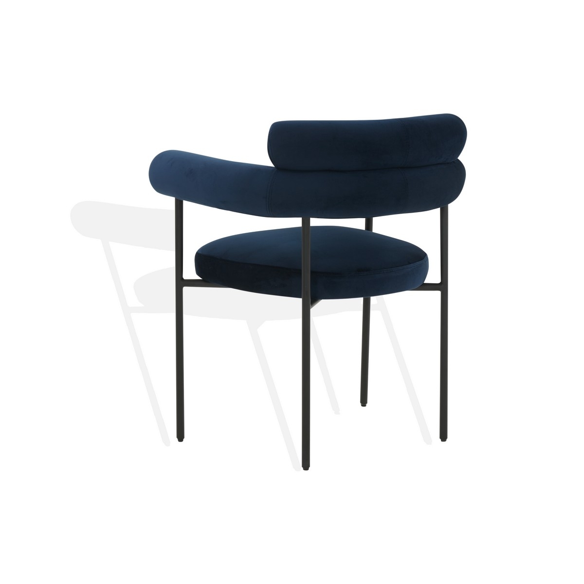 Jaslene Curved Back Dining Chair - Navy / Black - Image 4