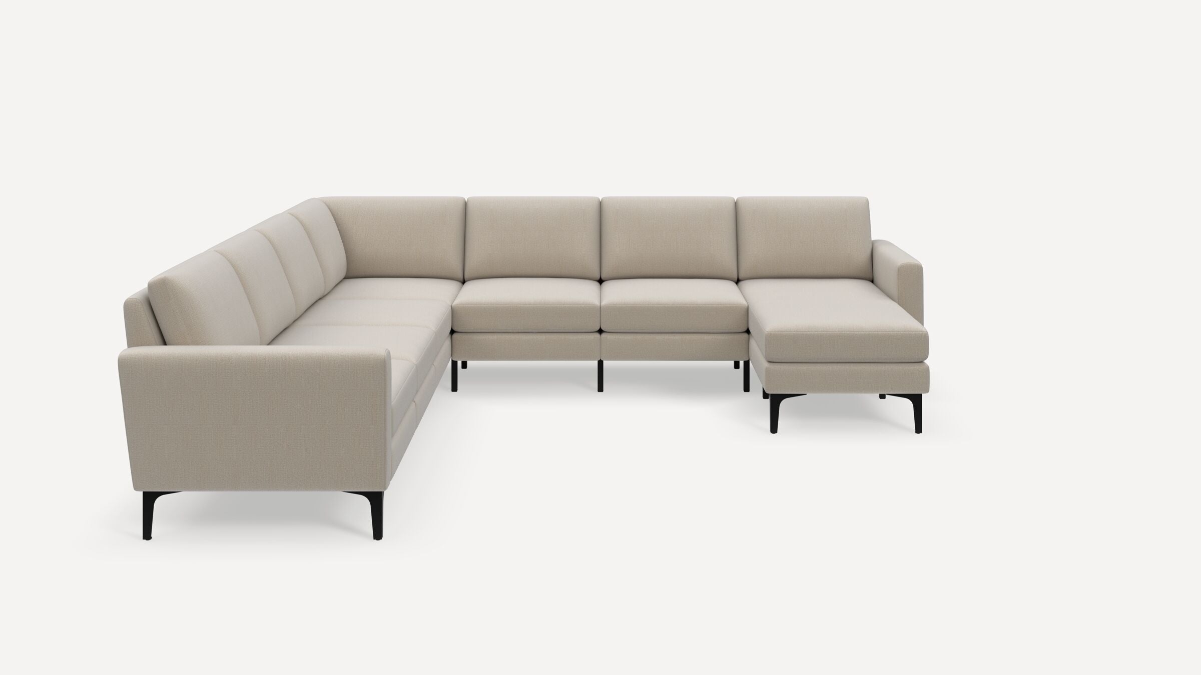 Nomad 7-Seat Corner Sectional with Chaise - Georgia Clay - Performance Chenille / Black - Metal / Block - Image 0