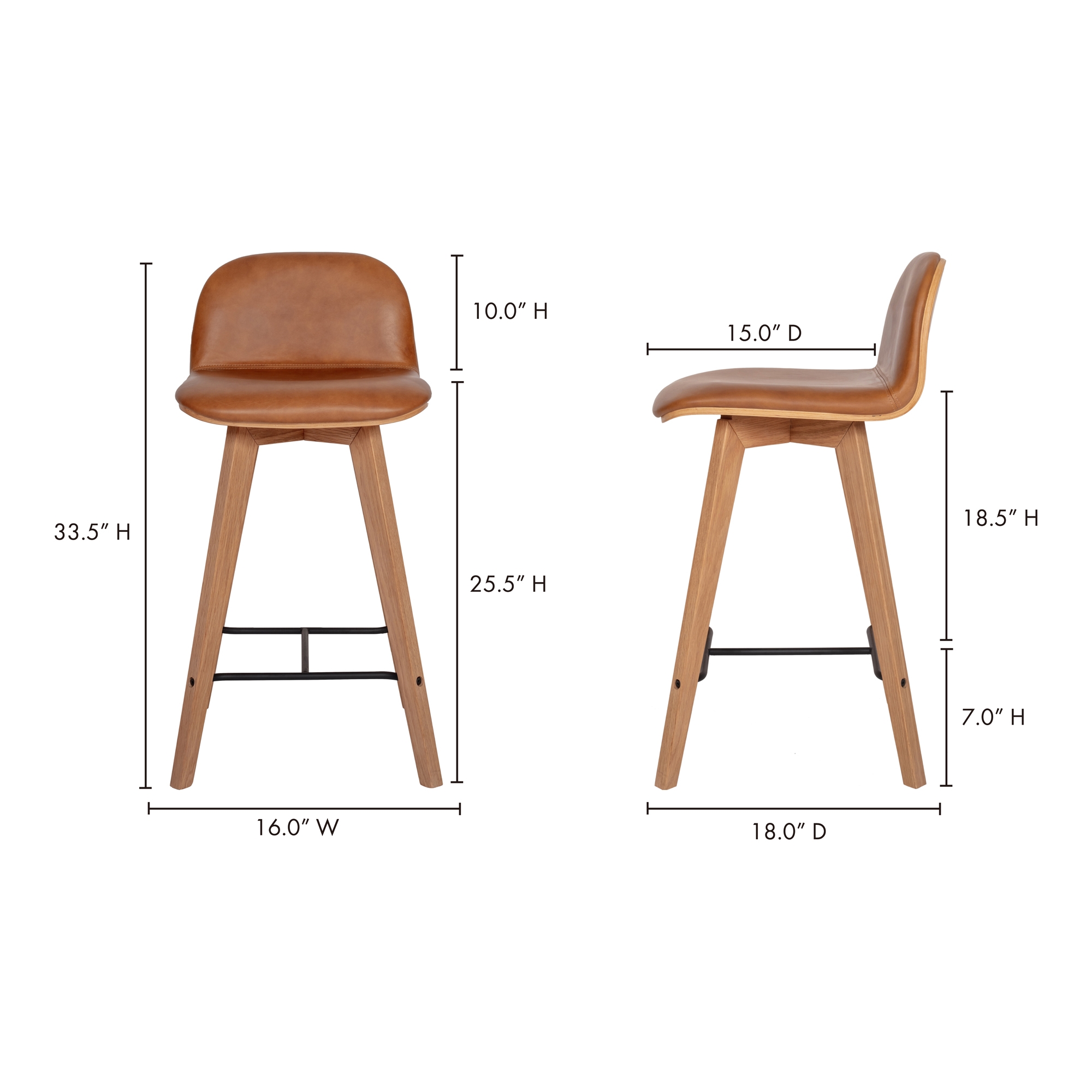 Napoli Leather Counter Stool - Image 10