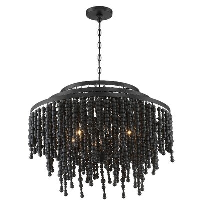 Eric 6 - Light Unique Tiered Chandelier with Beaded Accents - Image 0