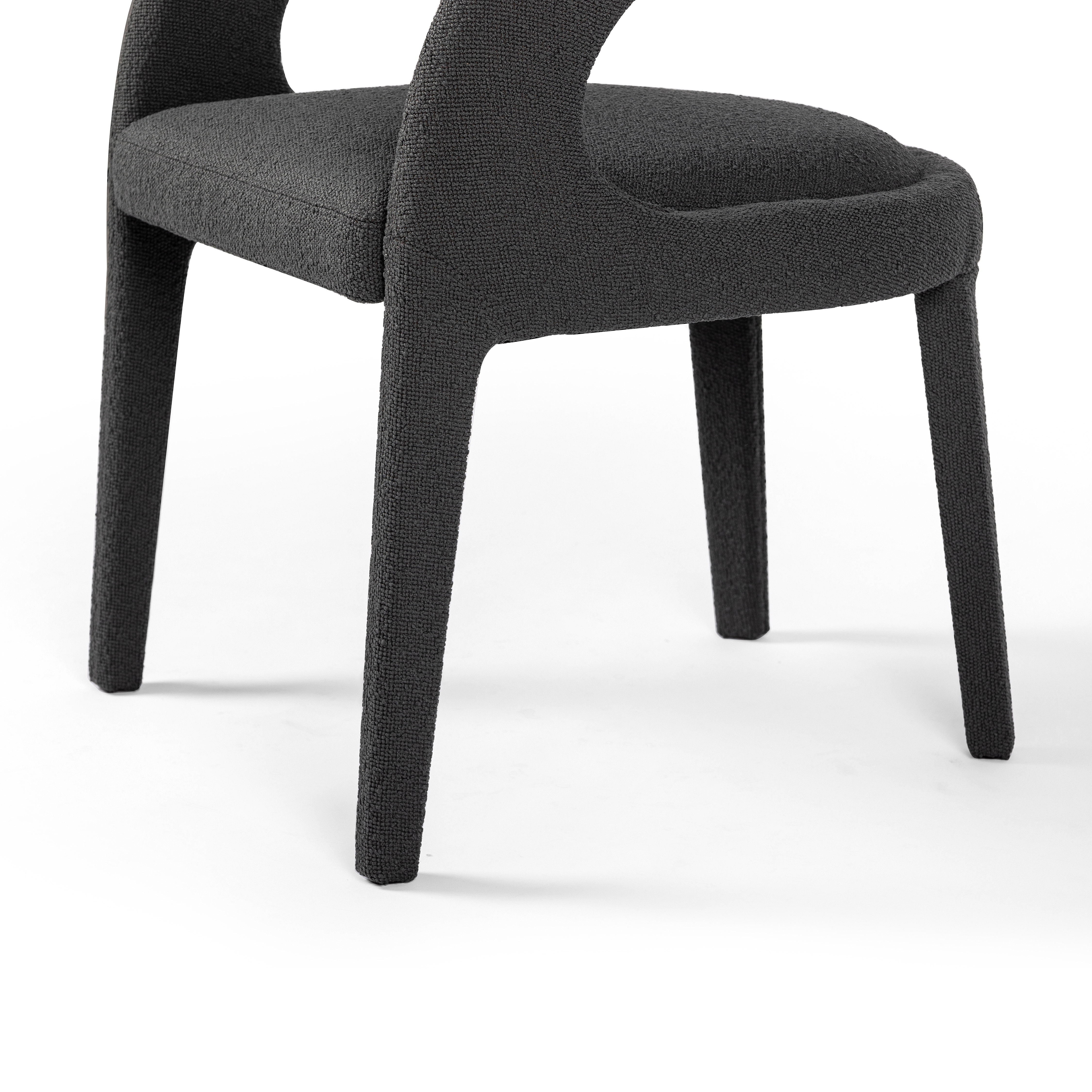 Hawkins Dining Chair - FIQA Boucle Charcoal - Image 8