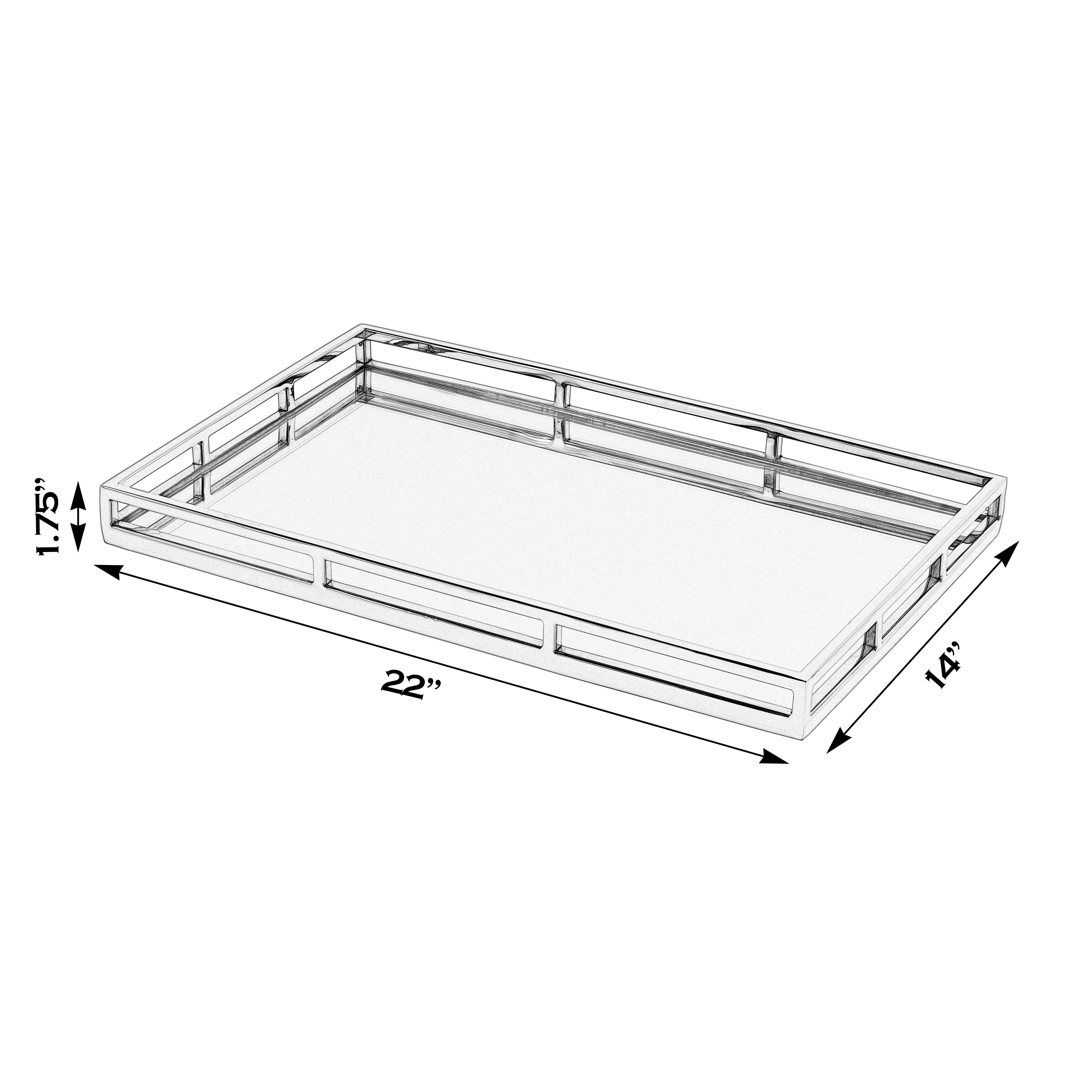 Winona Polished Silver Serving Tray - Image 2