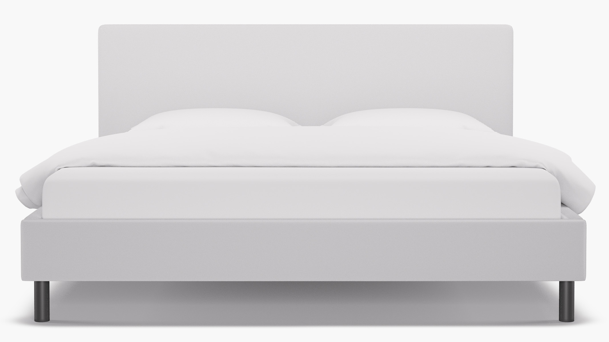 Tailored Platform Bed, White Twill, King - Image 0