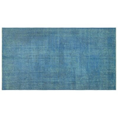 One-of-a-Kind Oumar Hand-Knotted 1960s Turkish Light Blue 4'10'' x 9'1'' Area Rug - Image 0