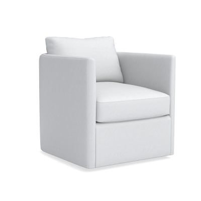 Naples Swivel Chair, Chunky Linen, Fog - Image 1