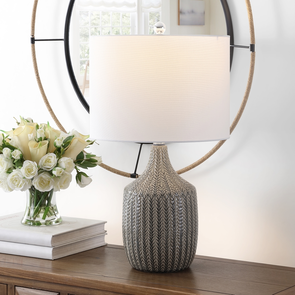 Secia 25" Table Lamp - Grey - Image 3