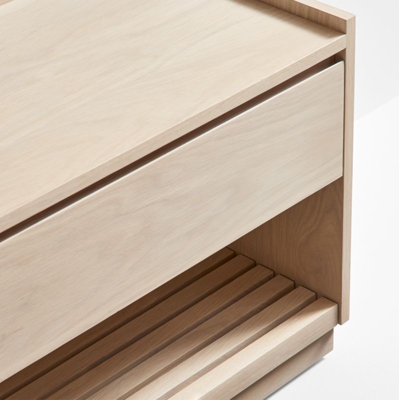 Batten White Oak Storage Bench and Panel Set with Flat Shelf and Coat Rack - Image 3