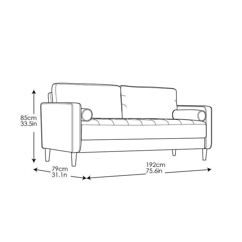 Garren 75.6" Square Arm Sofa, Heather Gray - Image 7