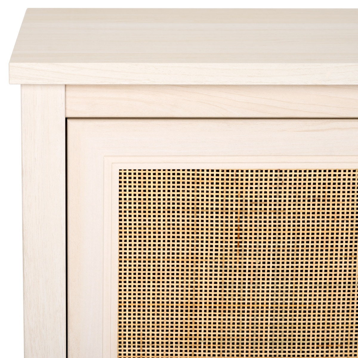 Evane 2 Door Media Stand - Bleached White / Natural - Safavieh - Image 2