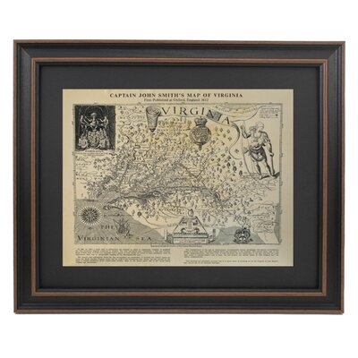 Captain John Smith's Map Of Virginia 1612 - Picture Frame Textual Art Print On Paper - Image 0