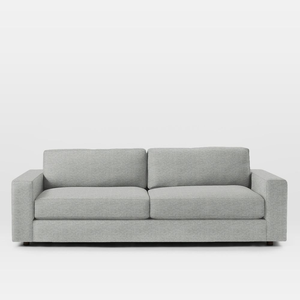 Urban 94" Sofa, Down Blend Fill, Deco Weave, Pearl Gray - Image 0