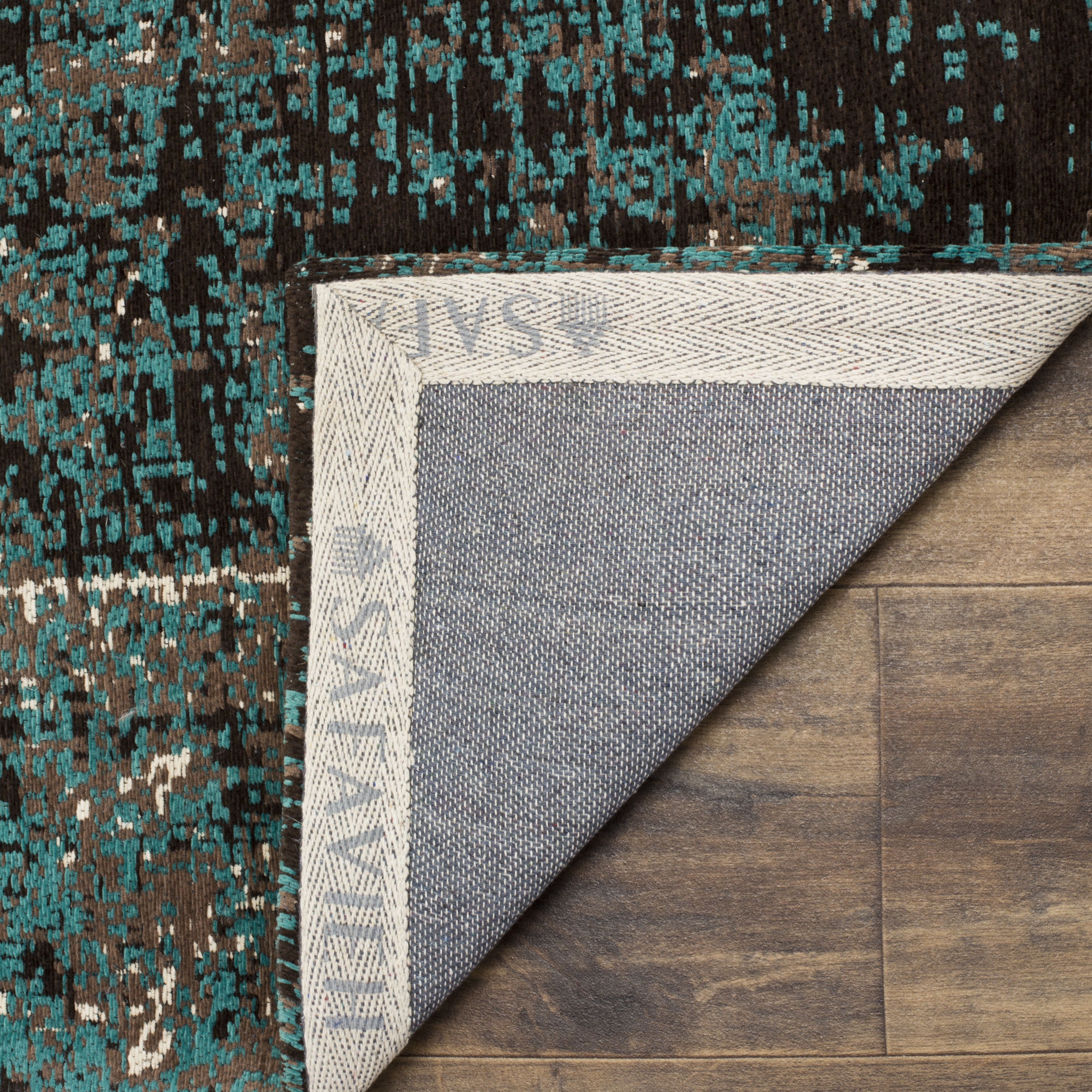 Arlo Home Woven Area Rug, CLV225A, Teal/Brown,  3' X 5' - Image 2