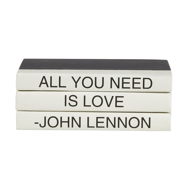 E. Lawrence Ltd. 3 Piece All You Need Is Love Quote Decorative Book Set - Image 0