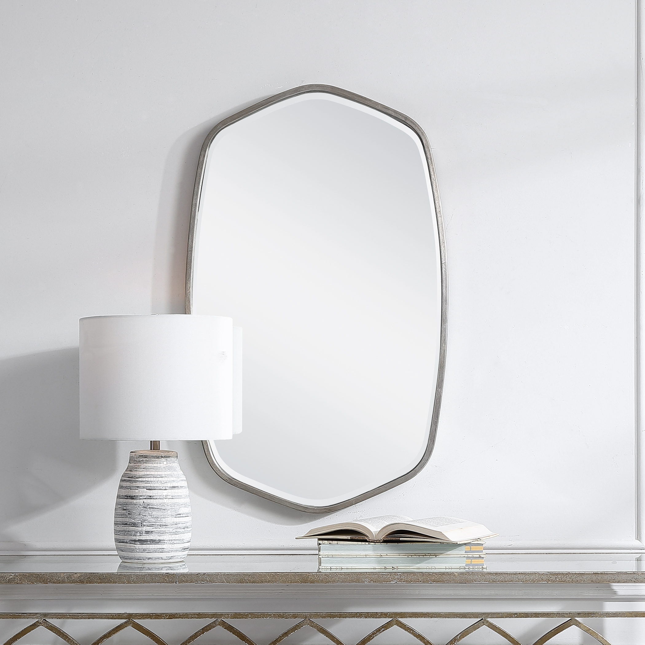 Duronia Brushed Silver Mirror - Image 1