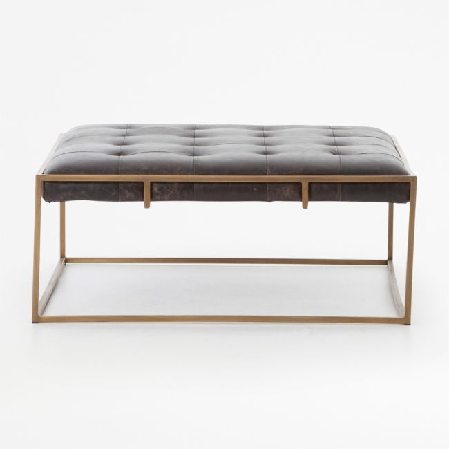 Ottilie Square Leather Coffee Table - Image 0