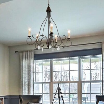 Intoxicate 5-Light Bronze Transitional Crystal Chandelier - Image 0