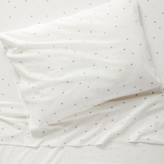 Comfy Tee Cool Multicolor Dot 100% Organic Cotton Jersey Kids Twin Sheet Set - Image 0
