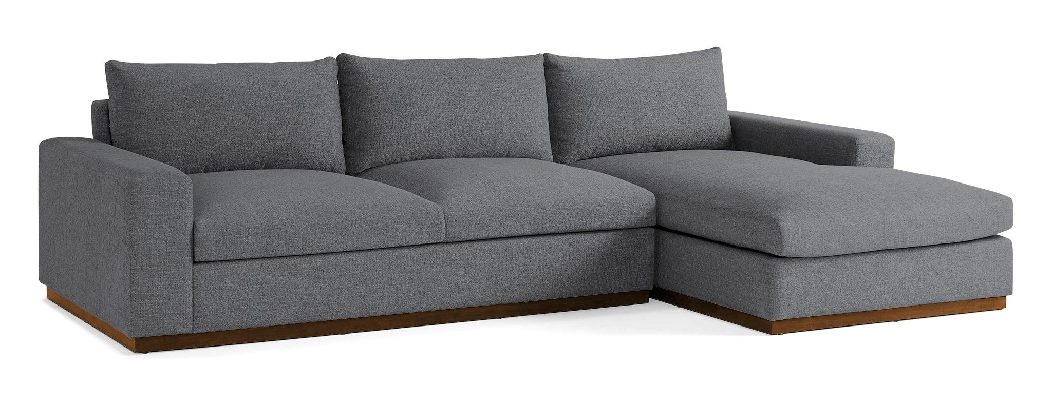 Gray Holt Mid Century Modern Sectional with Storage - Essence Ash - Mocha - Right - Image 1