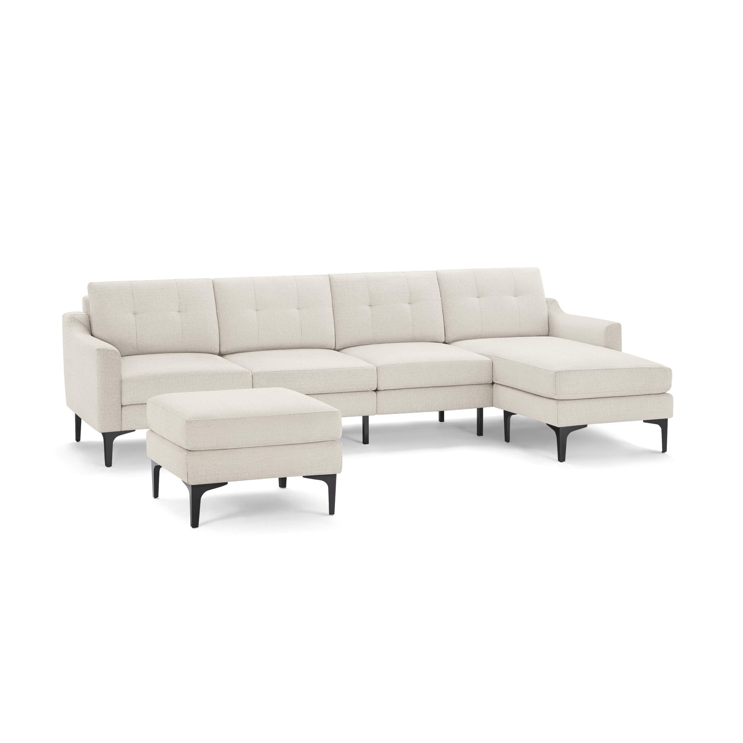 Nomad King Sectional and Ottoman in Ivory - Image 0