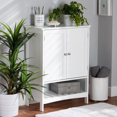 Hartense Modern And Contemporary White Finished Wood 2-Door Bathroom Storage Cabinet - Image 0