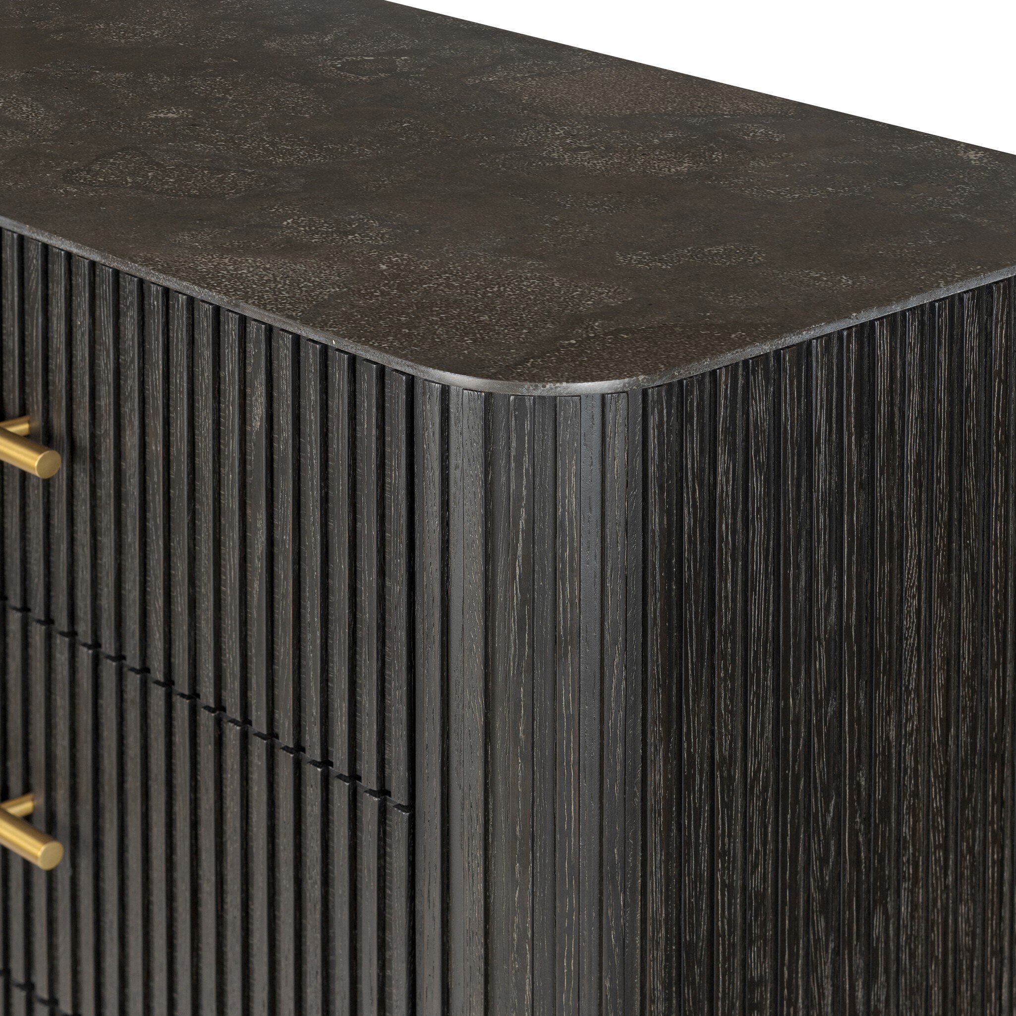Fletcher 5 Drawer Dresser - Distressed Black - Image 1
