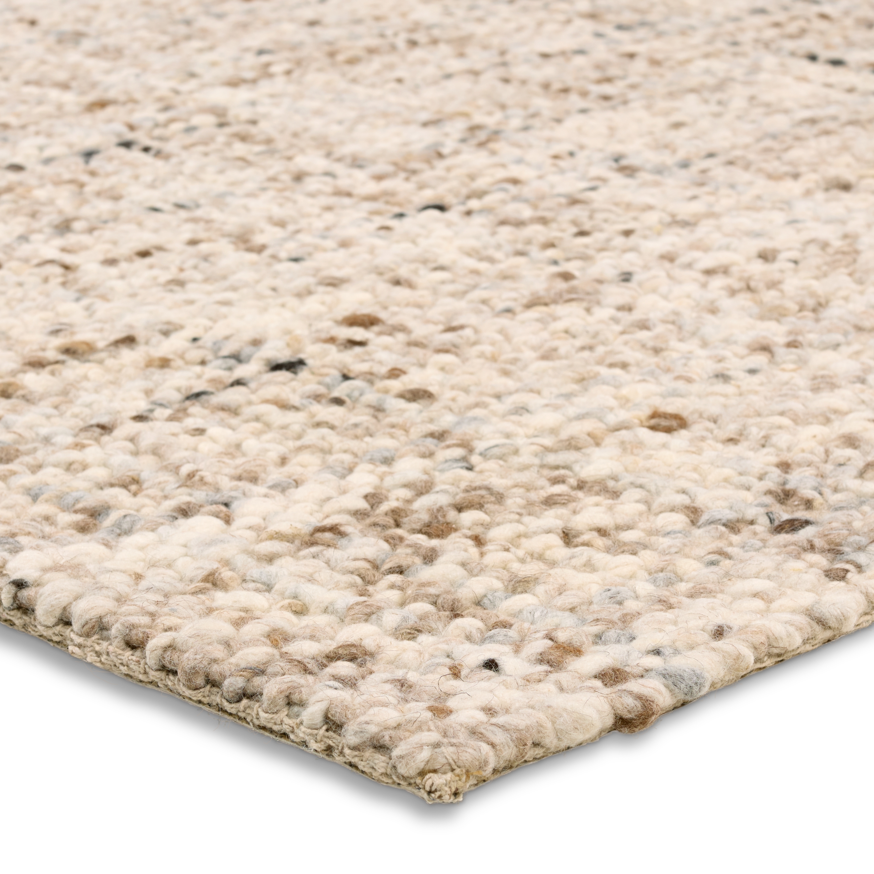 Season CMB06 Handmade Solid Tan and Cream Area Rug (8'x10') - Image 1