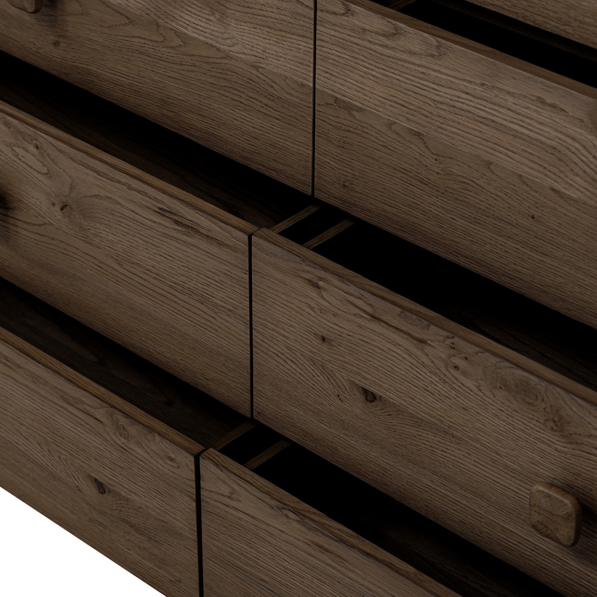 Valen 6 Drawer Dresser - Rustic Brown Oak Veneer - Image 11