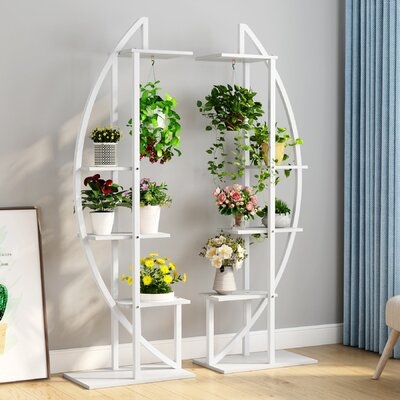 5-Tier Plant Stand Pack Of 2, Multi-Purpose Curved Display Shelf Bonsai Flower Plant Stand Rack - Image 0