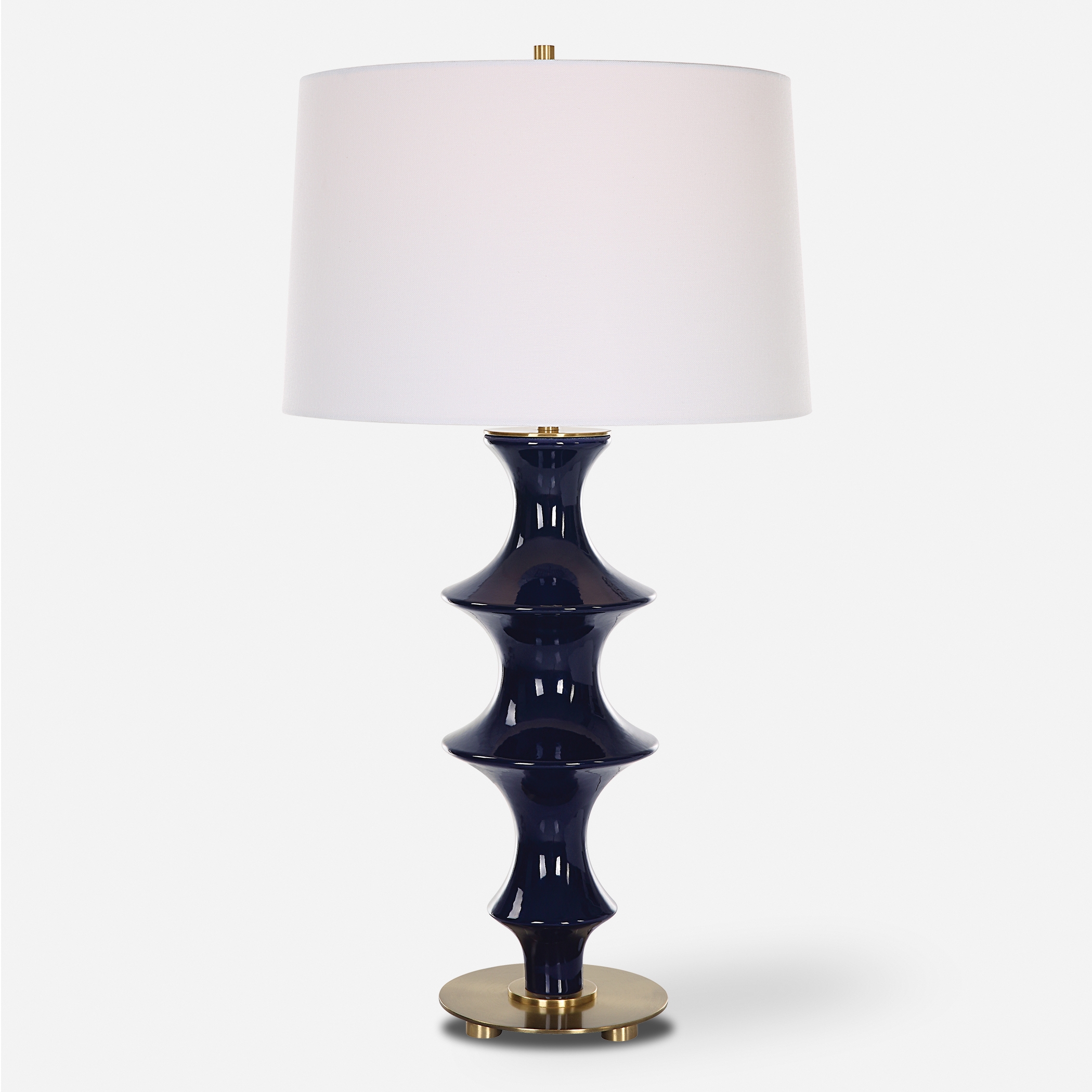 Coil Sculpted Blue Table Lamp - Image 0