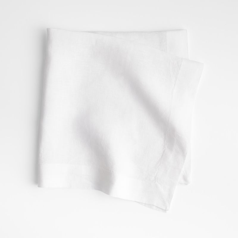 Marin White EUROPEAN FLAX ™-Certified Linen Napkin, Set of 4 - Image 5