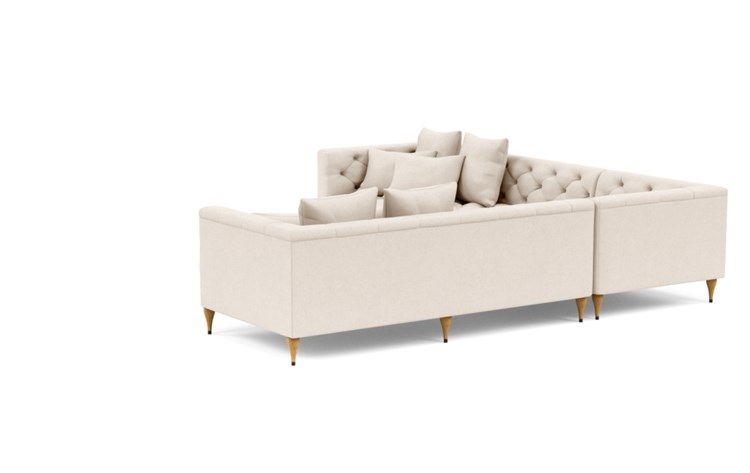 Ms. Chesterfield Corner Sectional with Beige Natural Fabric and Natural Oak with Antique Cap legs - Image 4