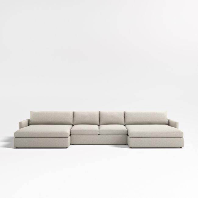 Lounge Deep 3-Piece U-Shaped Sectional Sofa with Double Extra Wide Chaise Lounge - Image 0