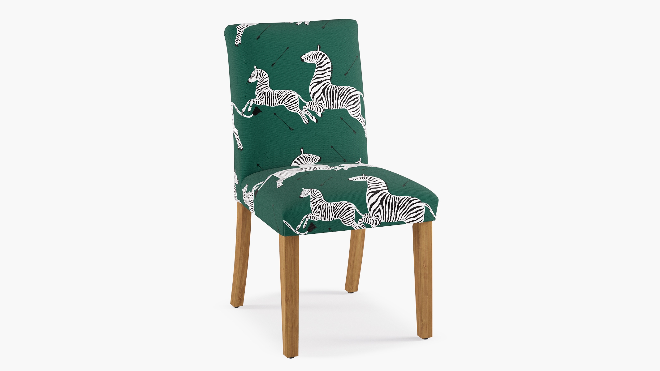 Classic Dining Chair, Emerald Zebra, Natural - Image 1