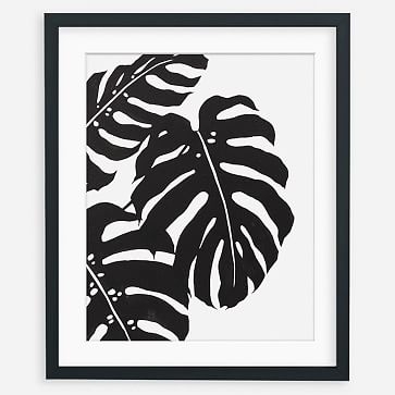 Monstera Deliciosa Trio, Natural Frame, 11" x 14" - Image 1