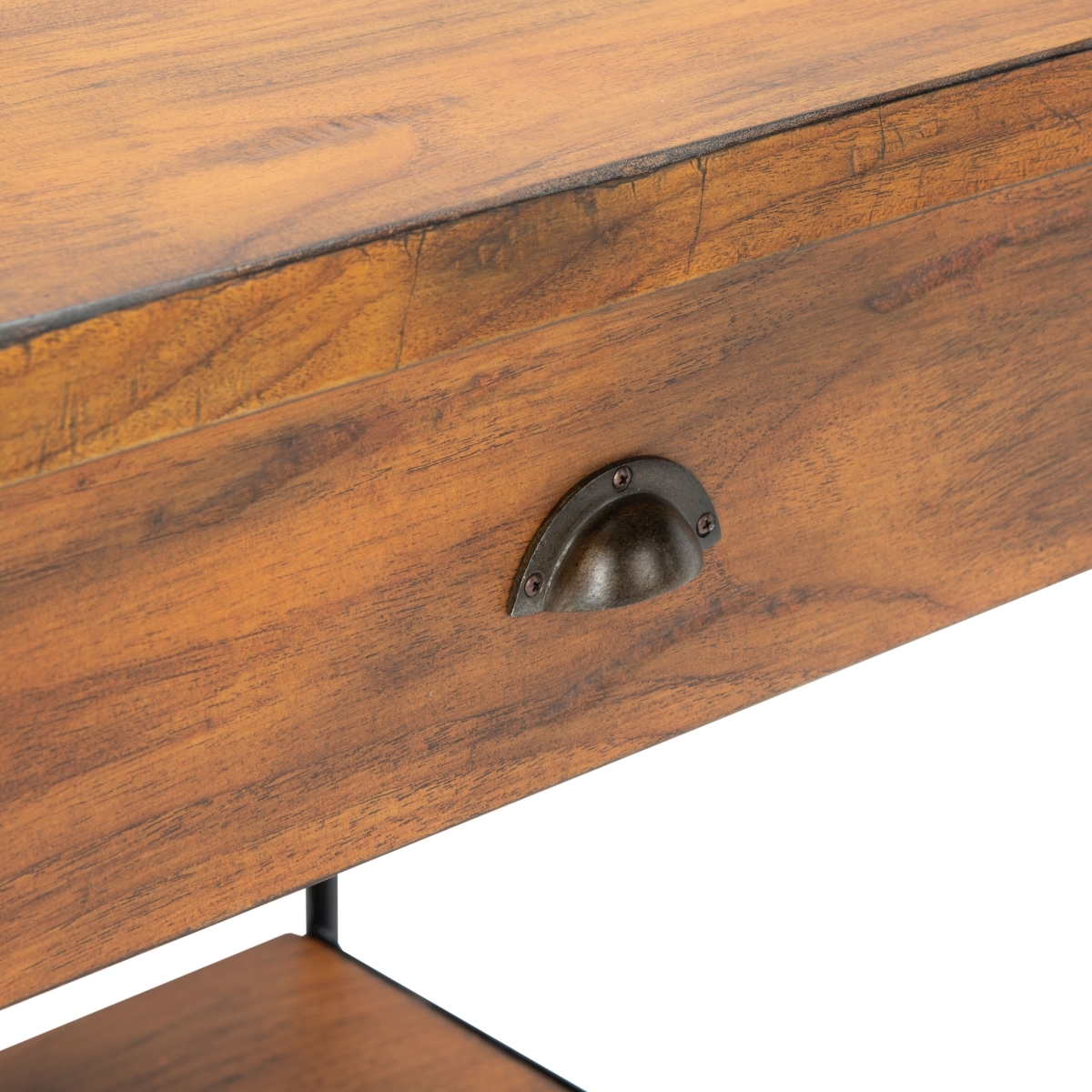 Eris 1 Drawer 1 Shelf Accent Table - Brown / Black - Safavieh - Image 3