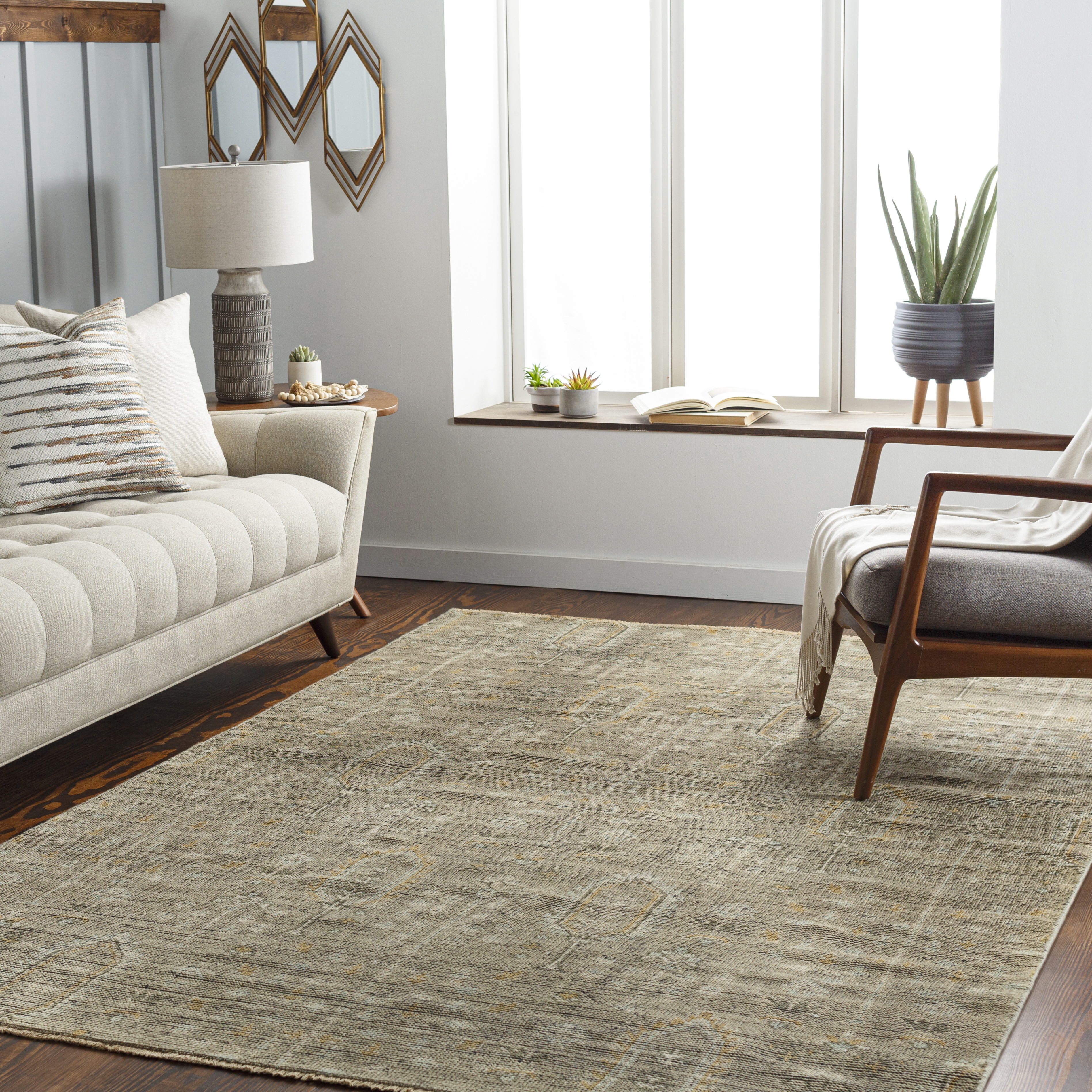 Reign Beige Indoor 12' x 15' Handmade Rug - Image 1