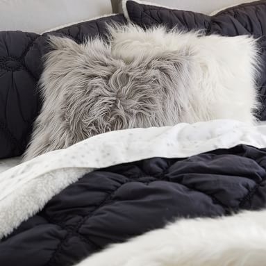 Himalayan Faux-Fur Pillow Cover &amp; Insert, 18x18, Blush - Image 2